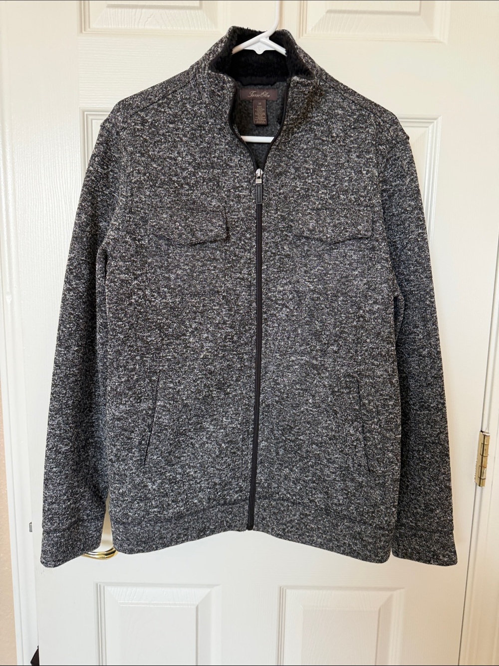 Tasso Elba Men’s Charcoal Gray Zip-Up Knit Jacket
